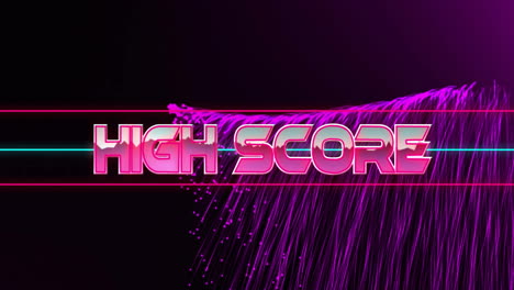 Animation-Des-Highscore-Textes-Auf-Neon-Hintergrund