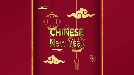 Animation-of-chinese-new-year-text-over-chinese-pattern-on-red-background