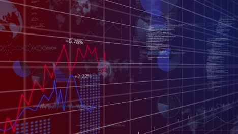 Animation-Von-Statistiken-Und-Datenverarbeitung-Auf-Dunklem-Hintergrund