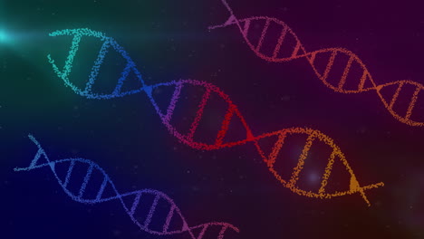 Animation-of-dna-strands-over-dark-background