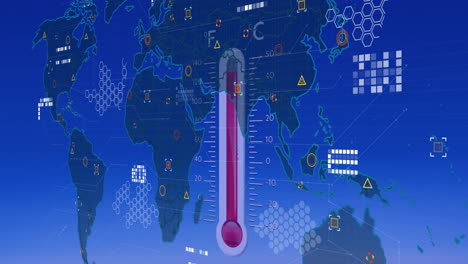 Animation-of-financial-data-processing-over-world-map-on-blue-background