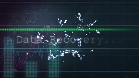 Animation-Des-Netzwerks-Von-Verbindungen-Und-Datenverarbeitung-Auf-Dunklem-Hintergrund