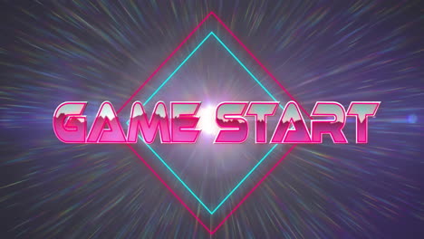 Animation-of-game-start-text-over-neon-background