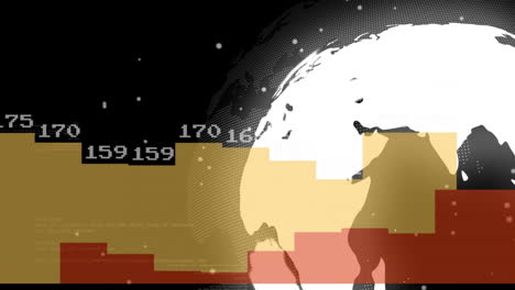 Animación-De-Un-Globo-Giratorio-Sobre-Diagramas-Con-Datos.