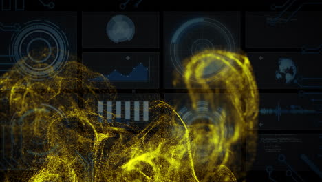 Animation-of-digital-data-processing-and-scope-over-circuit-board-and-flames