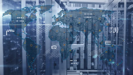 Animation-of-financial-data-processing-over-computer-servers