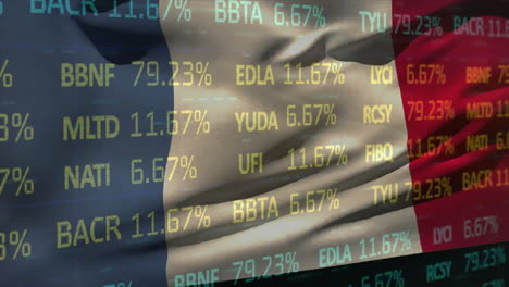 Animación-Del-Procesamiento-De-Datos-Financieros-Sobre-La-Bandera-De-Francia.