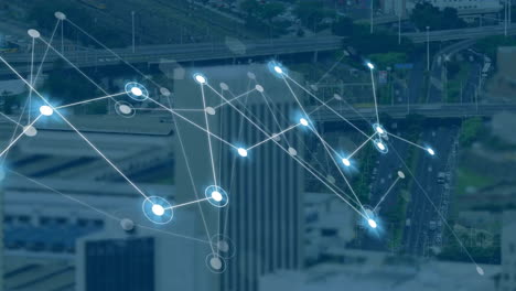 Animation-of-network-of-connections-over-cityscape