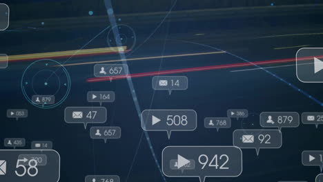 Animation-of-network-of-connections-with-digital-data-processing