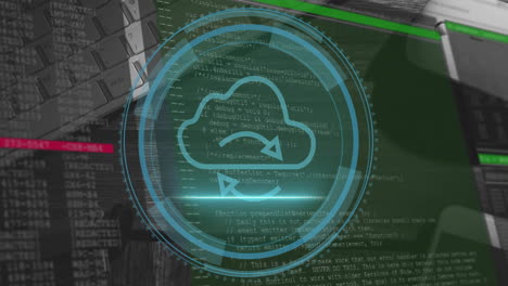 Animación-De-La-Nube-Sobre-El-Alcance-Y-El-Procesamiento-De-Datos-Financieros