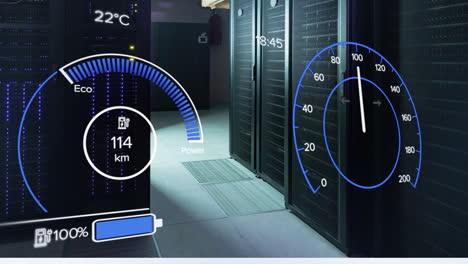 Animation-of-digital-data-processing-over-computer-servers