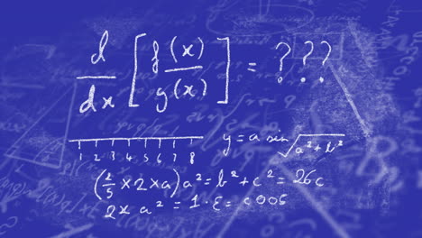 Animation-of-mathematical-equations-over-blue-background