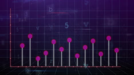 Animation-Der-Finanzdatenverarbeitung-Auf-Dunklem-Hintergrund