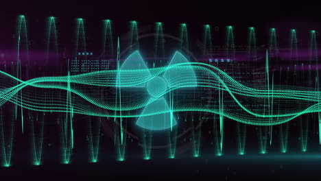 Animation-Von-Lichtspuren-Und-Datenverarbeitung-Auf-Schwarzem-Hintergrund