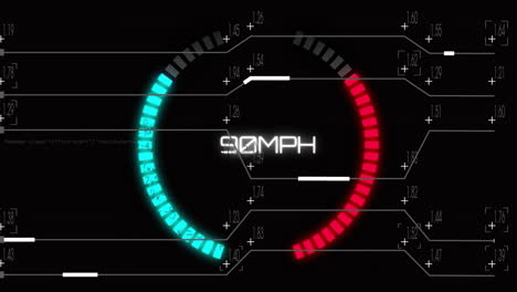 Animación-Del-Velocímetro-Del-Vehículo-Sobre-La-Transferencia-De-Datos-En-La-Red-De-La-Placa-Base-En-Negro.