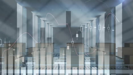 Animación-Del-Procesamiento-De-Datos-Financieros-Sobre-Cajas-De-Cartón-En-Almacén