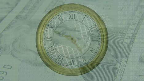 Animation-of-clock-moving-over-banknotes