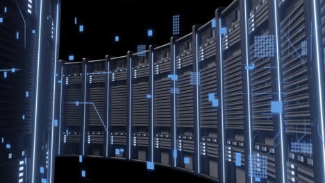 Animation-of-digital-data-processing-over-computer-servers