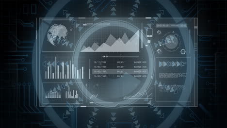 Animation-Des-Scope-Scannens-Und-Der-Datenverarbeitung-Auf-Schwarzem-Hintergrund