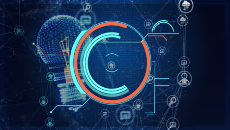 Animation-of-digital-data-processing-with-connections-over-lightbulb