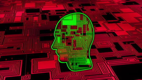 Animation-of-head-and-data-processing-over-circuit-board