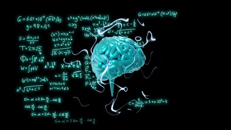 Animation-of-brain-and-scientific-data-processing-over-black-background