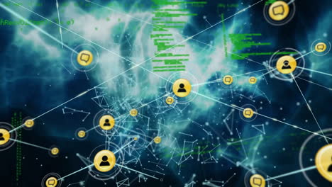 Animation-of-network-of-connections-with-icons-over-data-processing