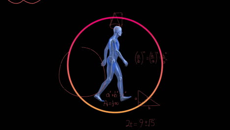 Animación-De-Un-Esqueleto-Andante-Sobre-Ecuaciones-Matemáticas.