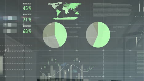 Animation-Der-Finanzdatenverarbeitung-über-Weißem-Büro