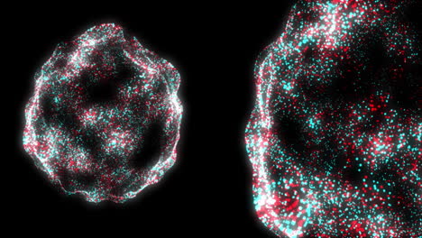 Animation-of-globes-of-connections-and-data-processing-over-black-background