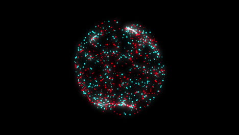 Animation-Eines-Globus-Mit-Verbindungen-Und-Datenverarbeitung-Auf-Schwarzem-Hintergrund