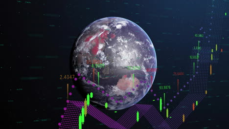 Animación-Del-Procesamiento-De-Datos-Digitales-Sobre-El-Mundo