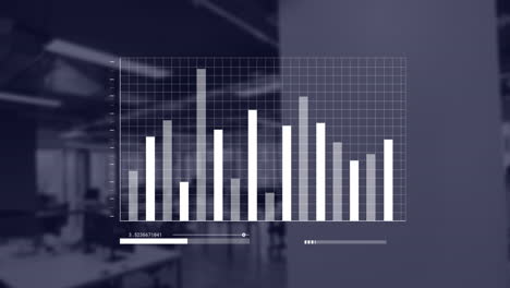 Animation-Der-Finanzdatenverarbeitung-über-Leerem-Büro