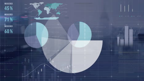 Animación-Del-Procesamiento-De-Datos-Financieros-Sobre-El-Paisaje-Urbano