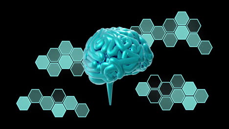 Animation-Des-Gehirns-Und-Der-Wissenschaftlichen-Datenverarbeitung-Auf-Schwarzem-Hintergrund