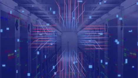 Animation-of-circuit-board-and-data-processing-over-computer-servers