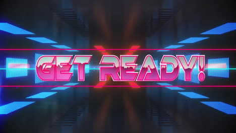 Animation-Von-„Get-Ready“-Text-über-Neontunnel