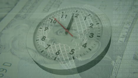 Animación-Del-Reloj-Moviéndose-Sobre-Los-Billetes