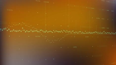 Animation-of-data-processing-over-orange-background