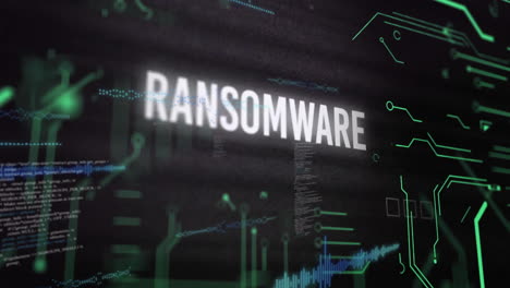 Animación-De-Texto-Ransomware-Sobre-Red-De-Conexiones-Con-Datos