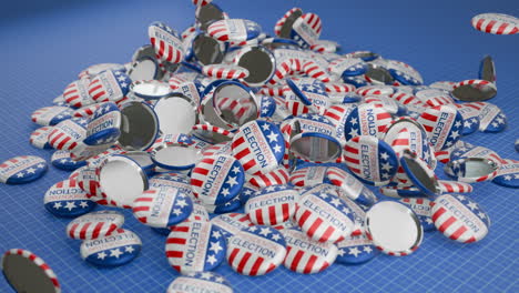 Animation-of-election-badges-on-blue-background