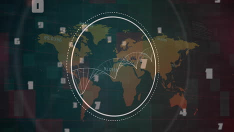 Animación-De-La-Cadena-De-ADN-Y-Procesamiento-De-Datos-En-El-Mapa-Mundial.