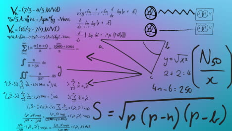 Animación-De-Fórmulas-Matemáticas-Sobre-Fondo-Azul