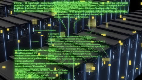 Animation-of-digital-data-processing-over-computer-servers