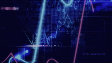 Animación-Del-Procesamiento-De-Datos-Y-Mapa-Mundial-Sobre-El-Mercado-De-Valores-Y-Diagramas