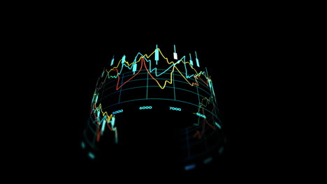 Animación-Del-Procesamiento-De-Datos-Financieros-Sobre-El-Mundo-Sobre-Fondo-Negro