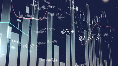 Animation-Der-Finanzdatenverarbeitung-Auf-Dunklem-Hintergrund