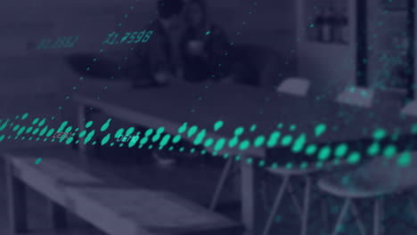 Animación-De-Procesamiento-De-Datos-Y-Diagramas-Sobre-Oficina-Vacía