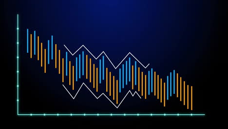 Animación-Del-Procesamiento-De-Datos-Y-Diagrama-Sobre-Fondo-Azul