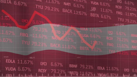 Animación-Del-Procesamiento-De-Datos-Financieros-Sobre-La-Bandera-De-Austria